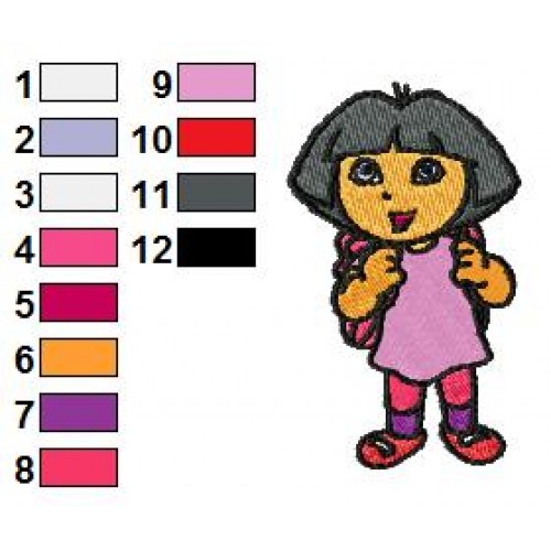 Dora Back to School Embroidery Design 02