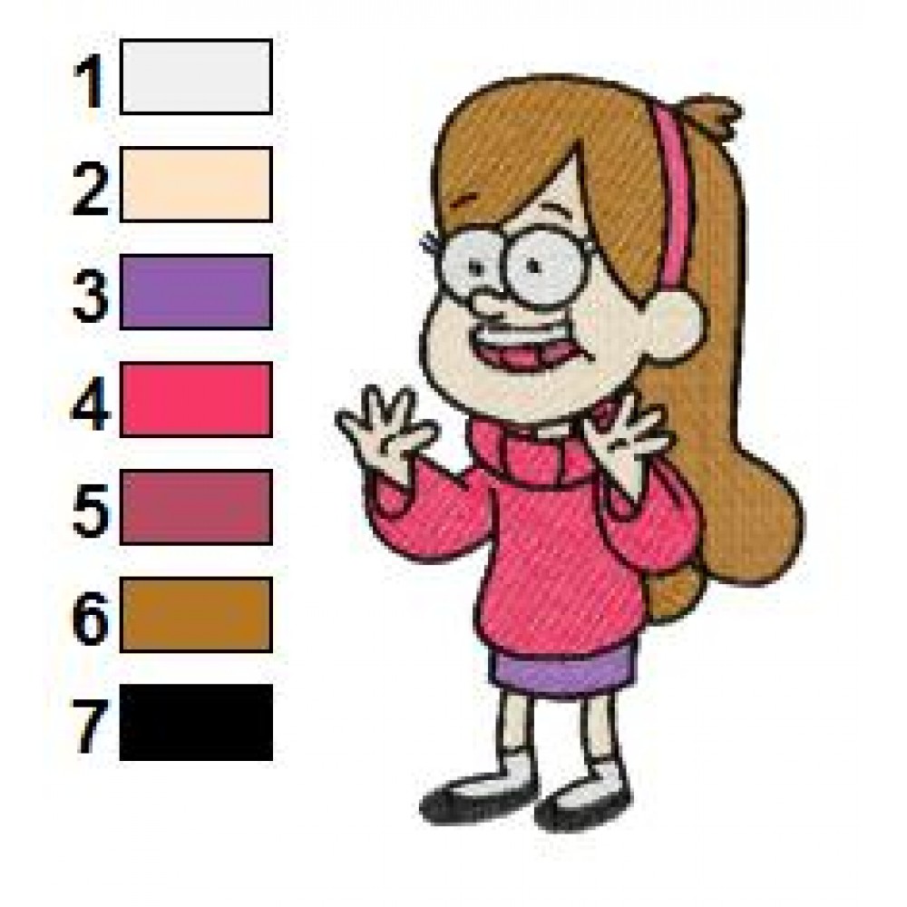 Gravity Falls Mabel Pines 01 Embroidery Design