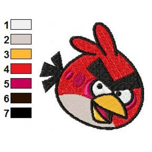 Angry Bird Reds Design Red Bird Angry Birds Embroidery Design